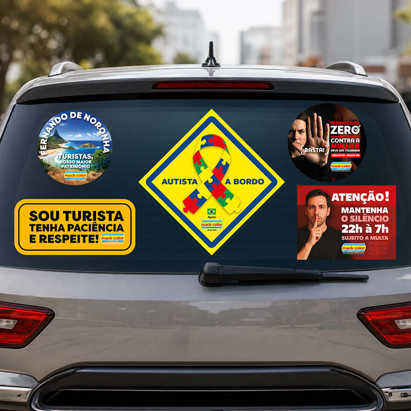 Adesivos promocionais e materiais para ponto de venda